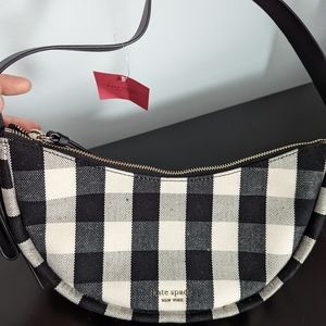 Kate Spade Women’s Smile Small Back Gingham/Leather Zip Top Shoulder Bag